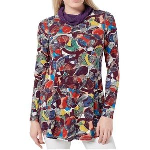 Logo by Lori Goldstein Tunic Cowl Neck Top